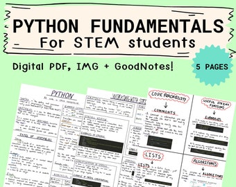 Digital Study Guide, Python, Java, Computer Science, STEM, Programming, Notes, Programmer, Coding, Printable, Education, GCSE, Goodnotes