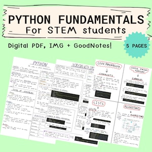 Digital Study Guide, Python, Java, Computer Science, STEM, Programming, Notes, Programmer, Coding, Printable, Education, GCSE, Goodnotes