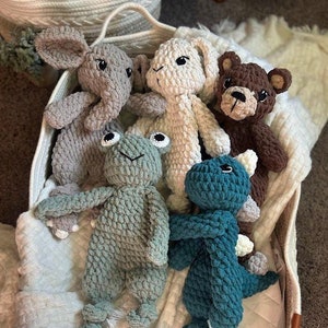 Crochet animal snuggler, baby gift, amigurumi