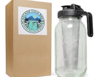 Mason Jar Cold Brew Coffee Maker: Stainless Steel Filter, Easy Pour