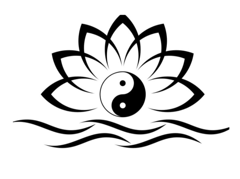Yin-Yang Flower Decal image 1