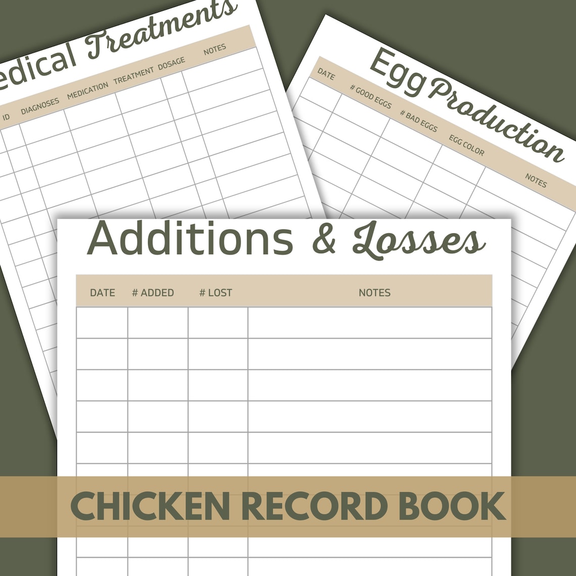 Chicken Record Keeping Log Book Homestead Chicken Record Etsy