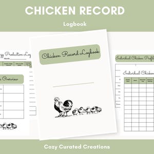 Chicken Tracker | Chicken Planner | Farm Manager | Chicken Journal | Chicken Log | Farm Records | Chicken Record Book | Chicken Records