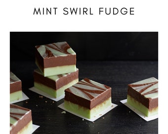 Chocolate Mint Swirl Fudge