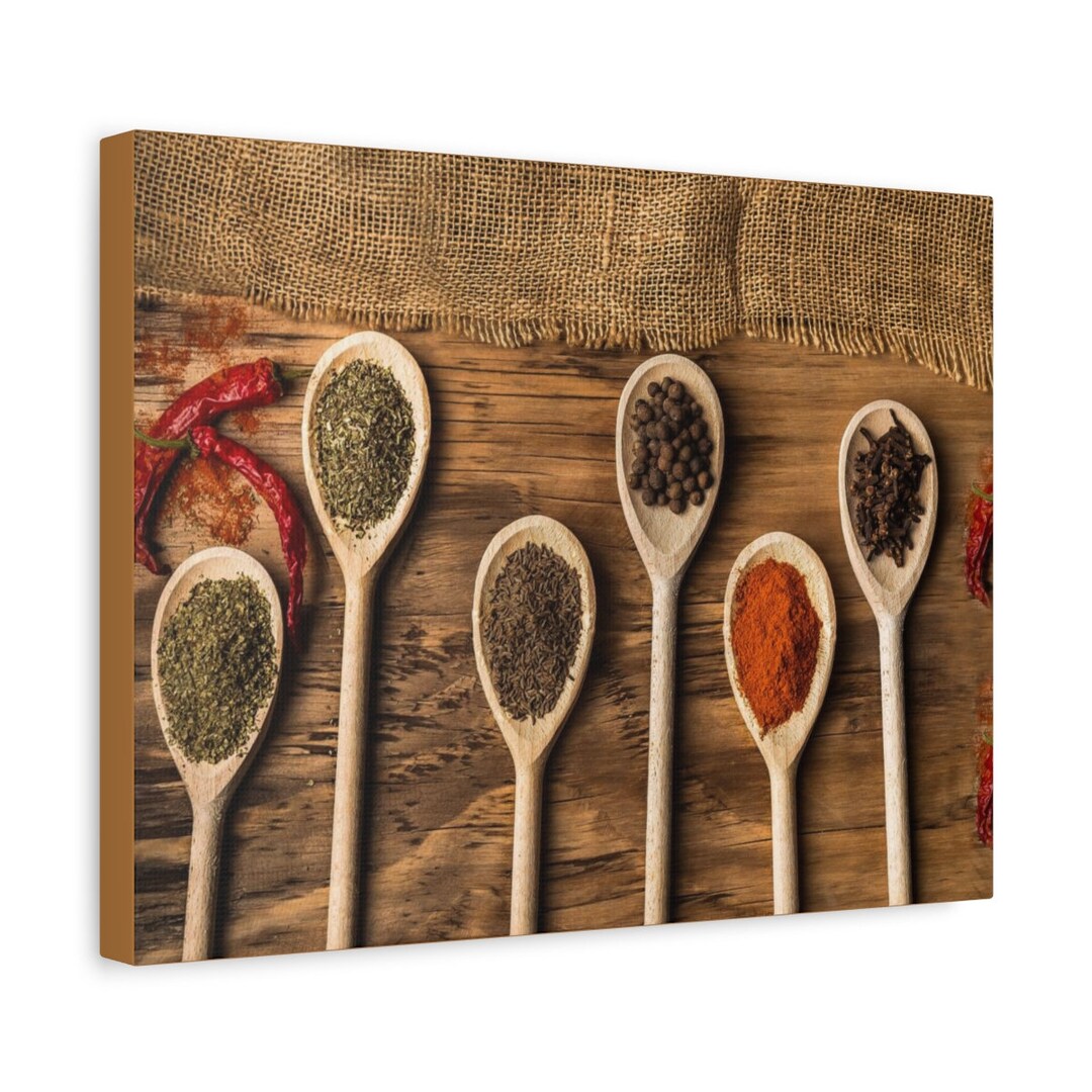 Pepper Canvas Wall Art Kitchen Wall Art Herbs Wall Decor Kitchen Herbs