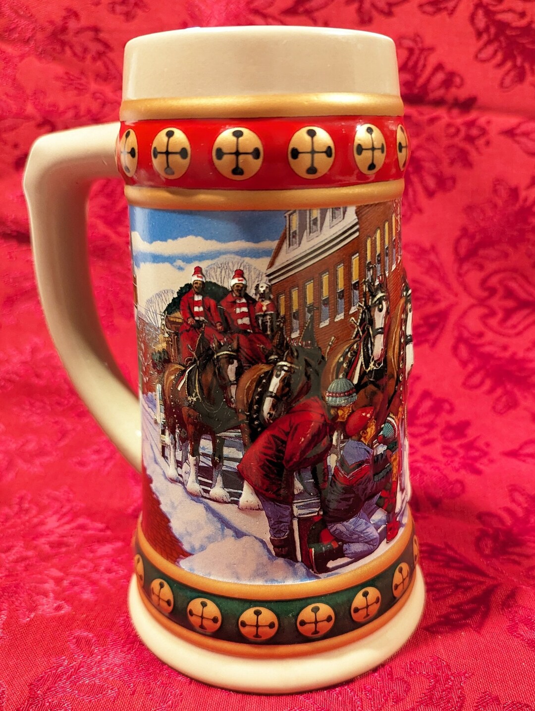 1993 Budweiser Holiday Stein Hometown Holiday Etsy