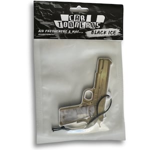 3 st 38 Super Luftfräschare | akm med pokerkort, doft av svart is, gyllene pistol, silverpistol Golden