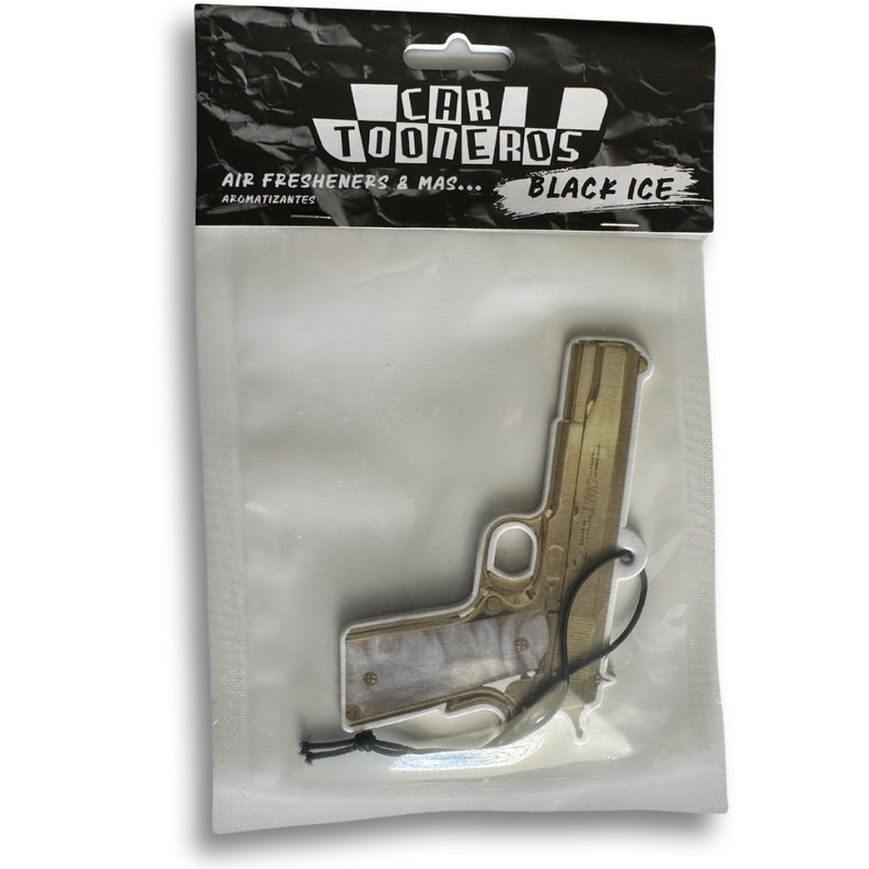 3 st 38 Super Luftfräschare | akm med pokerkort, doft av svart is, gyllene pistol, silverpistol Golden
