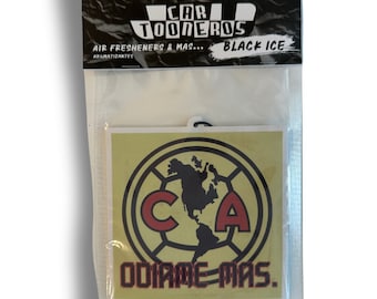 4 pcs Club America Air Freshener, black ice scent, Mexico, fútbol mexicano, ódiame más