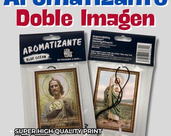 3 pack San Judas Tadeo Air Freshener| BlueOcean AROMA MEJORADO | Doble Imagen | Cars Trucks, Aromatizantes Mexicanos, Catolicos