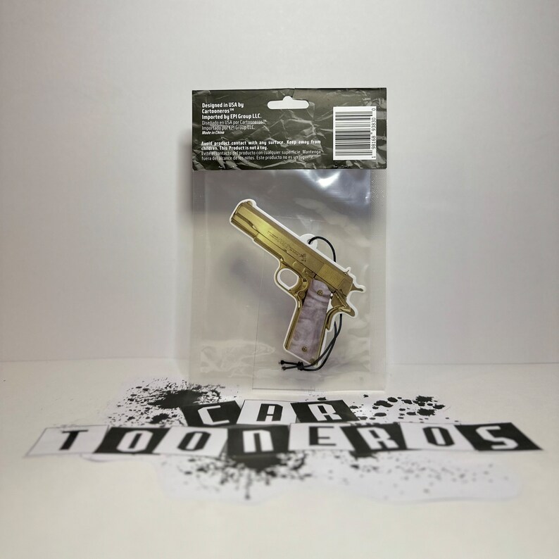 3 st 38 Super Luftfräschare | akm med pokerkort, doft av svart is, gyllene pistol, silverpistol bild 2