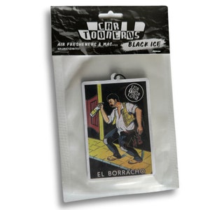 4 szt. Odświeżacza powietrza El Borracho Loteria, wysyłka GRATIS!! Zapach Black Ice, zapach dla Auto Loteria