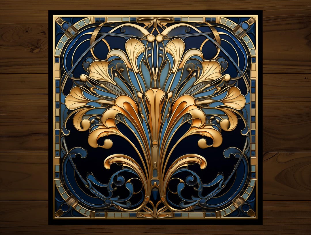 Photo inspiration: Picture Idea: Art Nouveau Tile Vintage Style Art Deco Decor Handmade Glossy