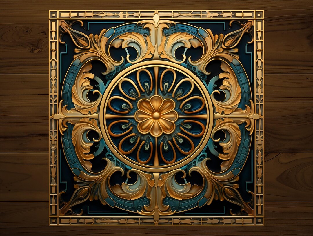 Fancy Tile Designs Art Nouveau Floral Renovation Tile: Handmade Decorative Wall Decor Art ...