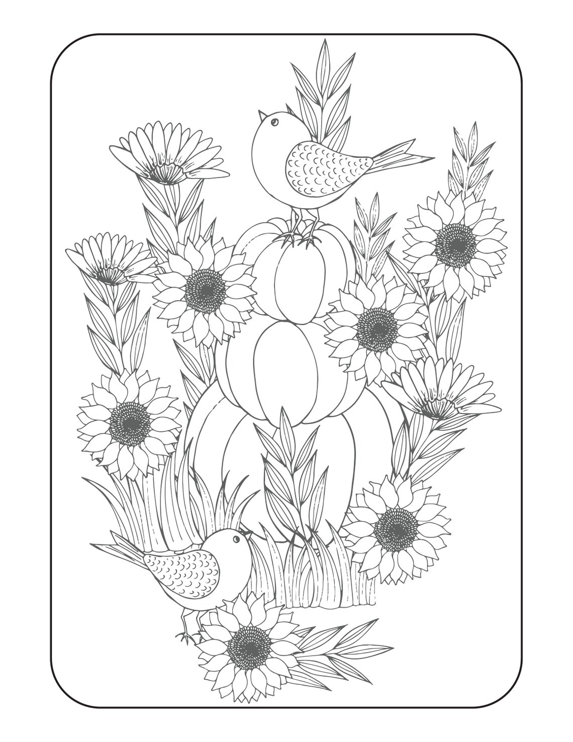 Autumn Themed Coloring Pages (10 Total) Etsy