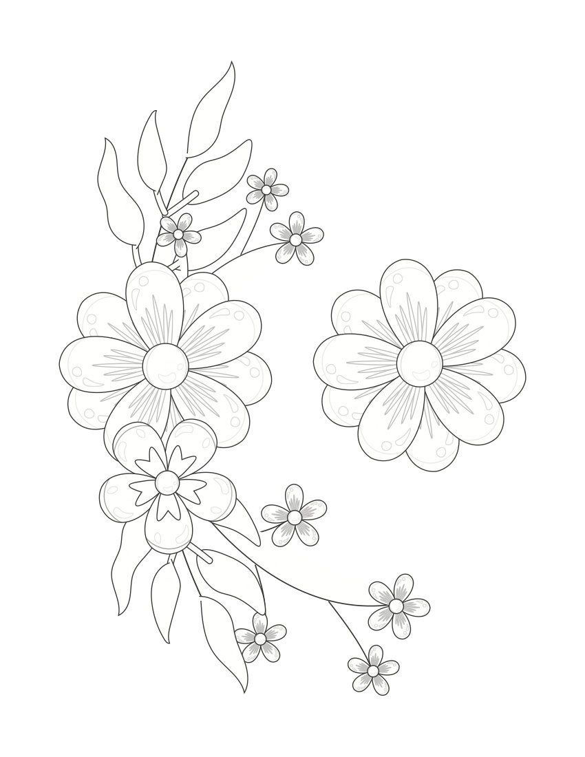 Flowers Coloring Pages 10 Total digital File - Etsy
