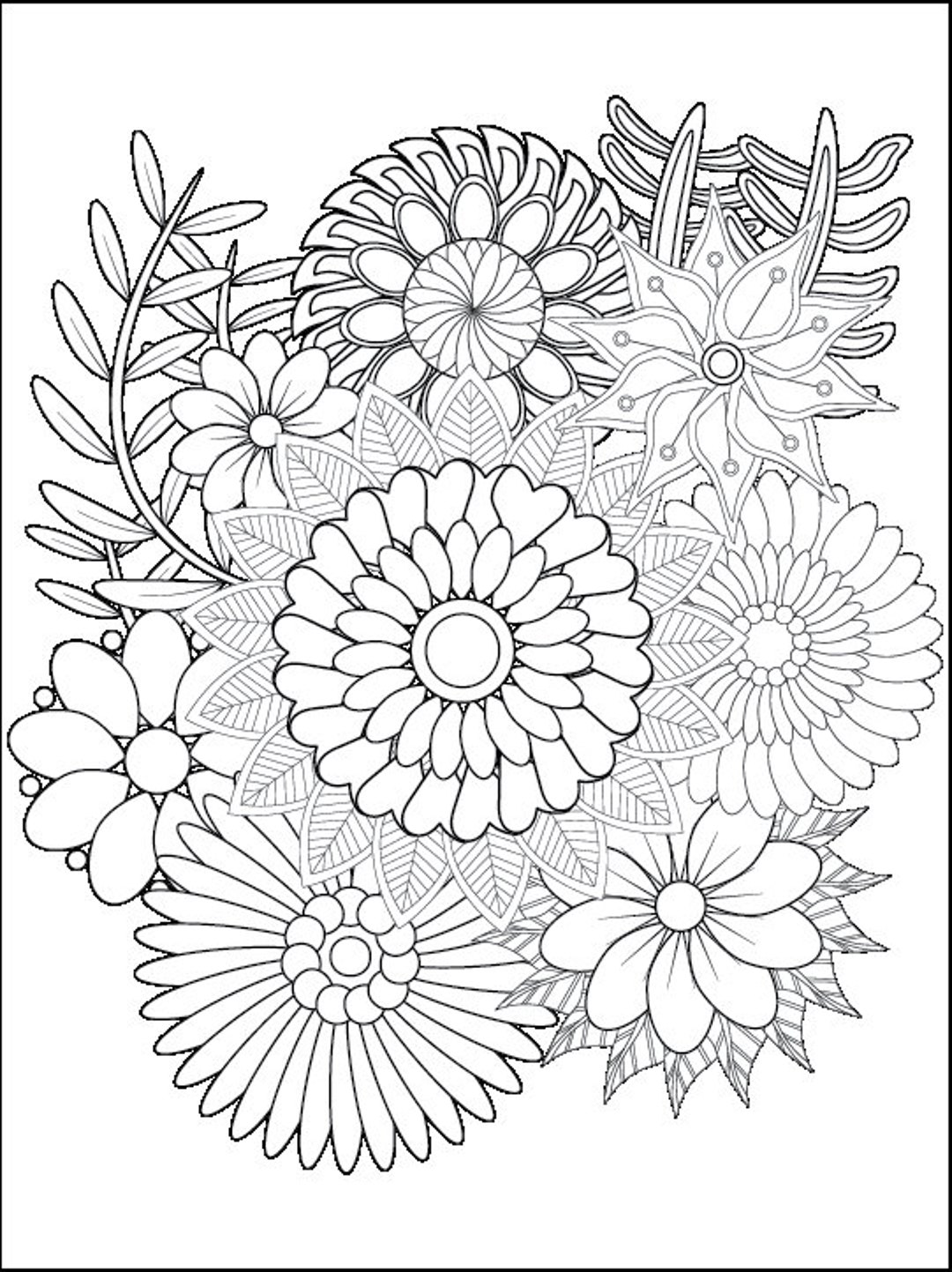 Floral Coloring Book Bundle (3 Books) - Etsy