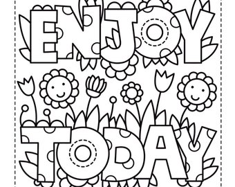 Inspirational Coloring Pages (20 Total) *Digital File