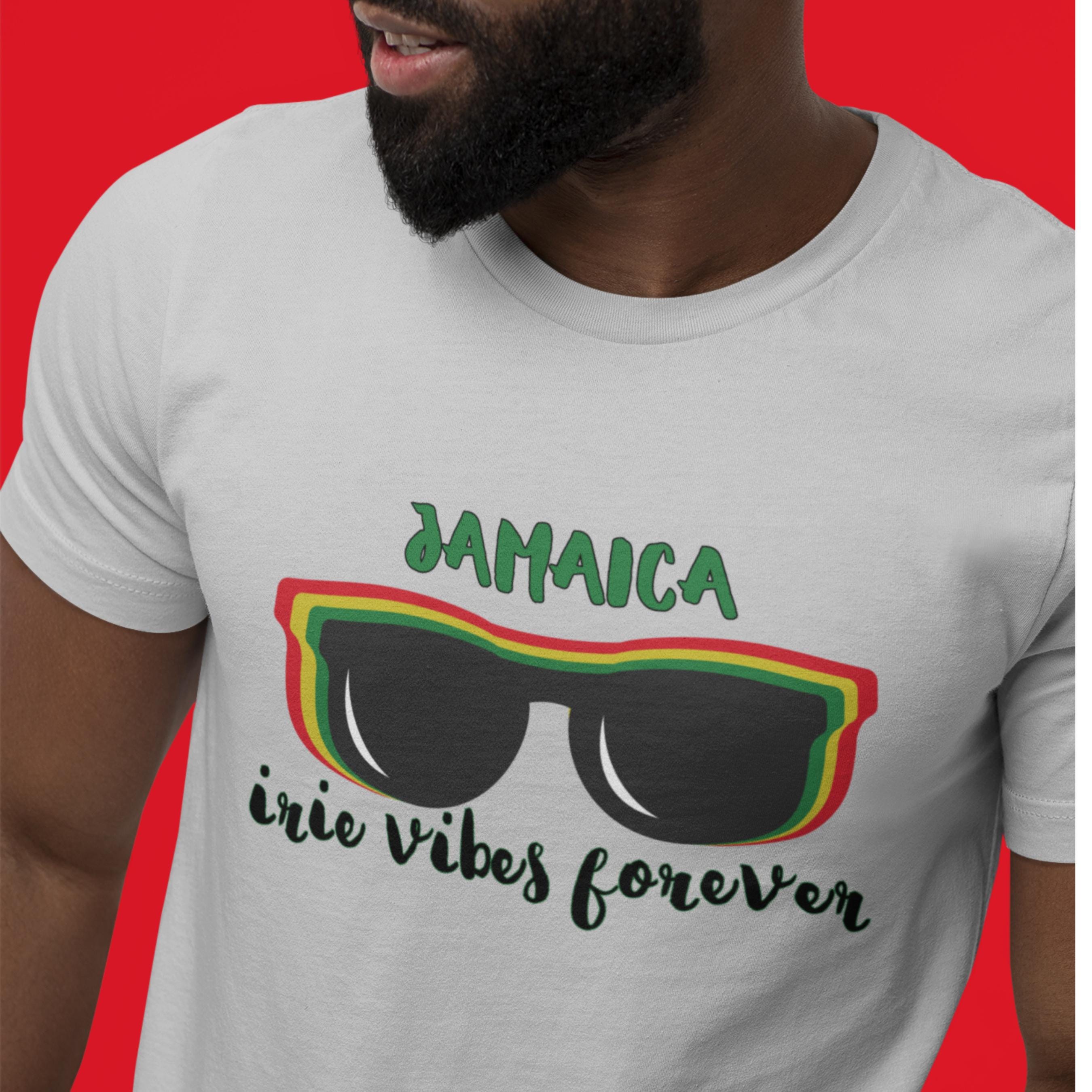 Jamaica Irie Vibes Forever T-shirt, Rasta Sunglasses Graphic Tee