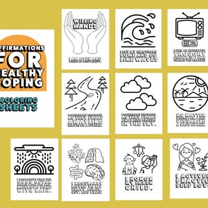 Coloring Sheets: Affirmations for Healthy Coping
