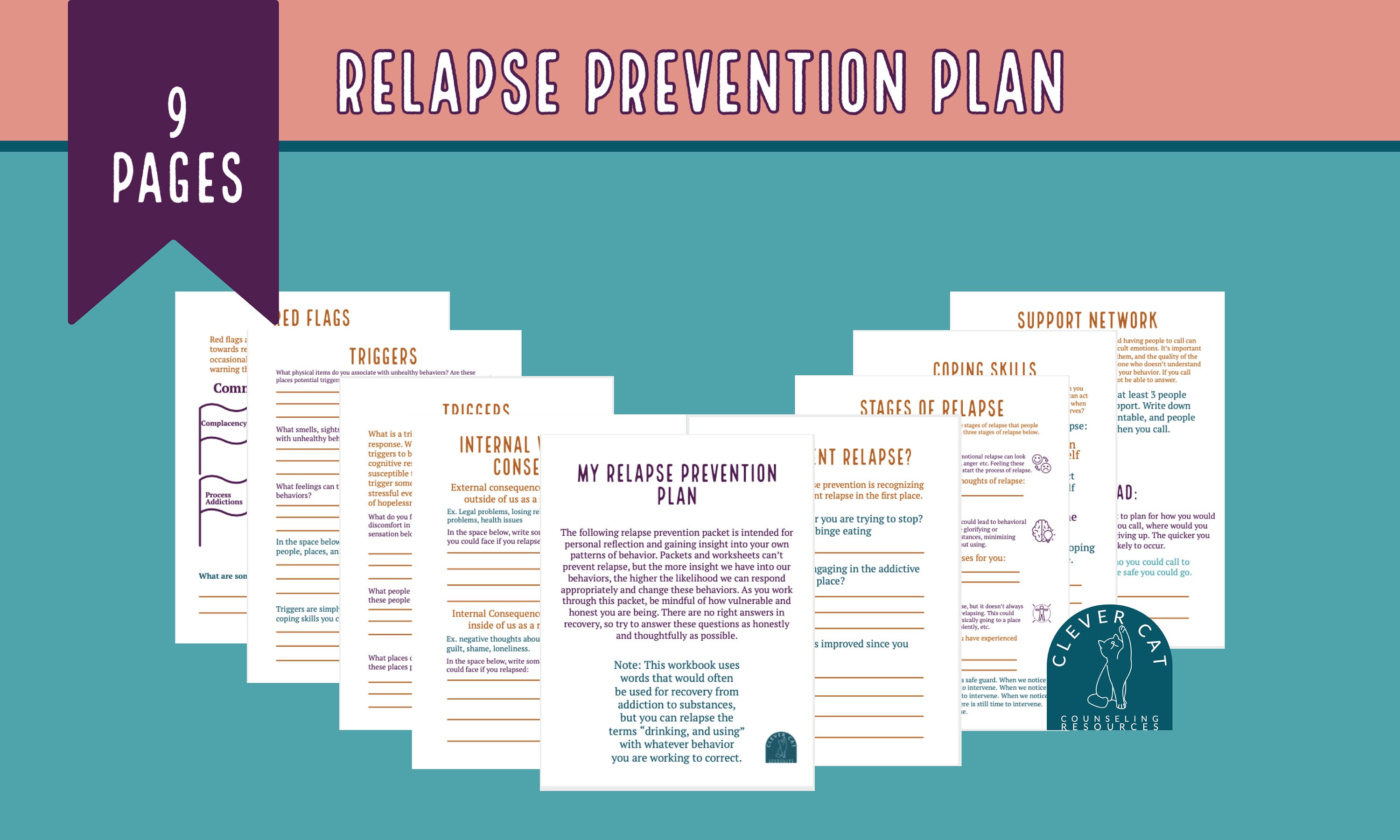Relapse Prevention Plan Packet Etsy