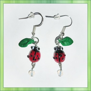 Marienkäfer Ohrringe: Fairycore Cottagecore versilbert Schmuck