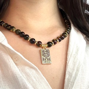 Handmade Aries Sign Made of Natural Stone Necklace