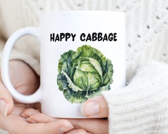 Happy Cabbage, Cabbage Mug,