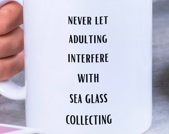 Sea Glass Mug, Sea Glass Lovers, Sea Glass Cup, Sea Glass Collecting
