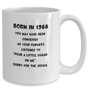 1988 Birthday Mug, 1988 Birthday Gift, 35yr Birthday Gift, 35th Birthday Mug image 2