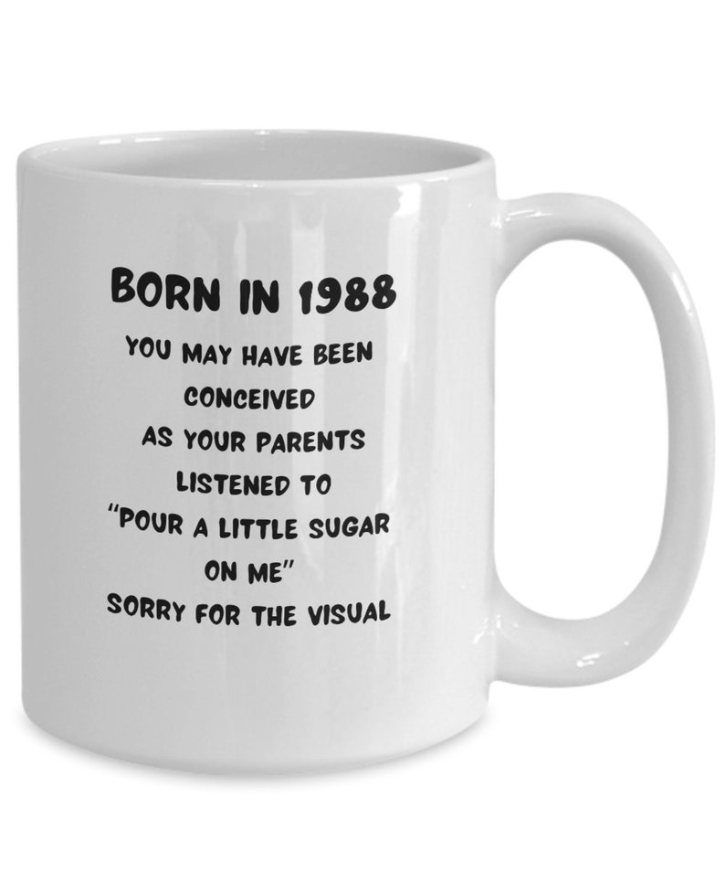 1988 Birthday Mug, 1988 Birthday Gift, 35yr Birthday Gift, 35th Birthday Mug image 2