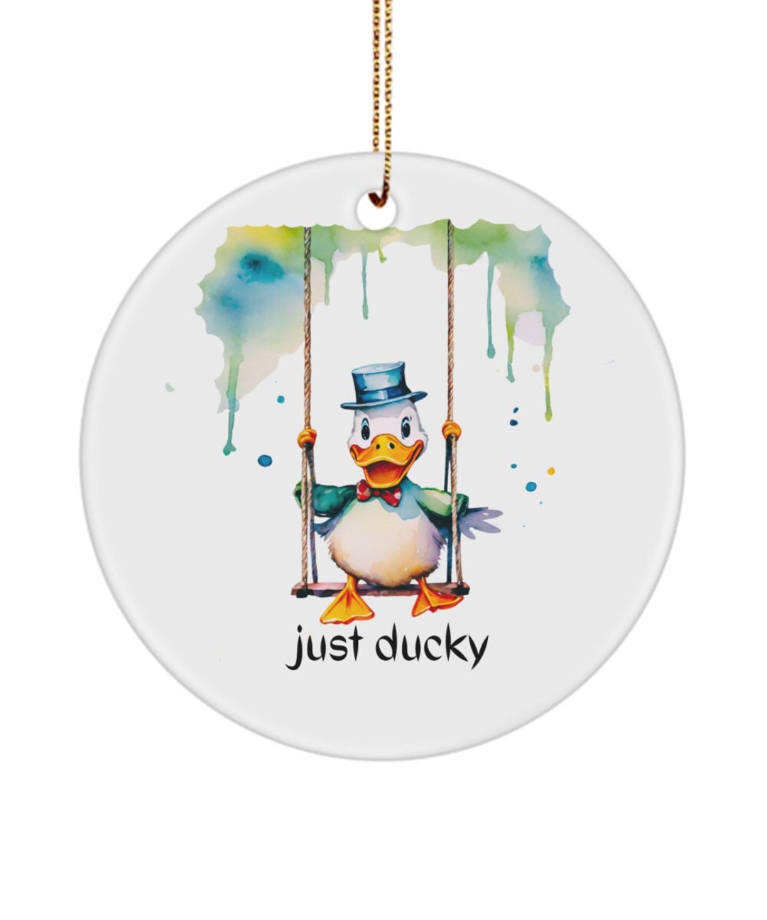 Cool Swinging Duck Car Ornament, Duck Ornament, Duck on a Swing, Duck