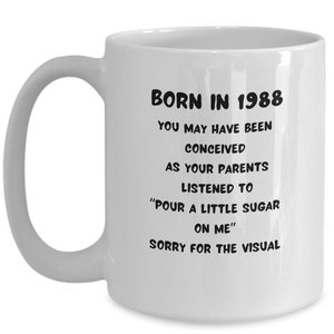 1988 Birthday Mug, 1988 Birthday Gift, 35yr Birthday Gift, 35th Birthday Mug image 4