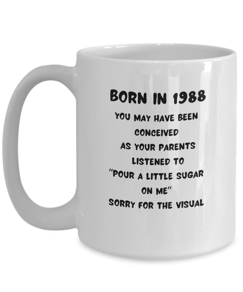 1988 Birthday Mug, 1988 Birthday Gift, 35yr Birthday Gift, 35th Birthday Mug image 4