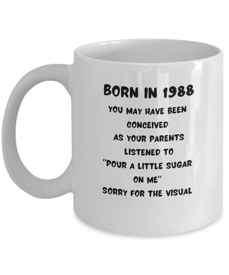 1988 Birthday Mug, 1988 Birthday Gift, 35yr Birthday Gift, 35th Birthday Mug image 5