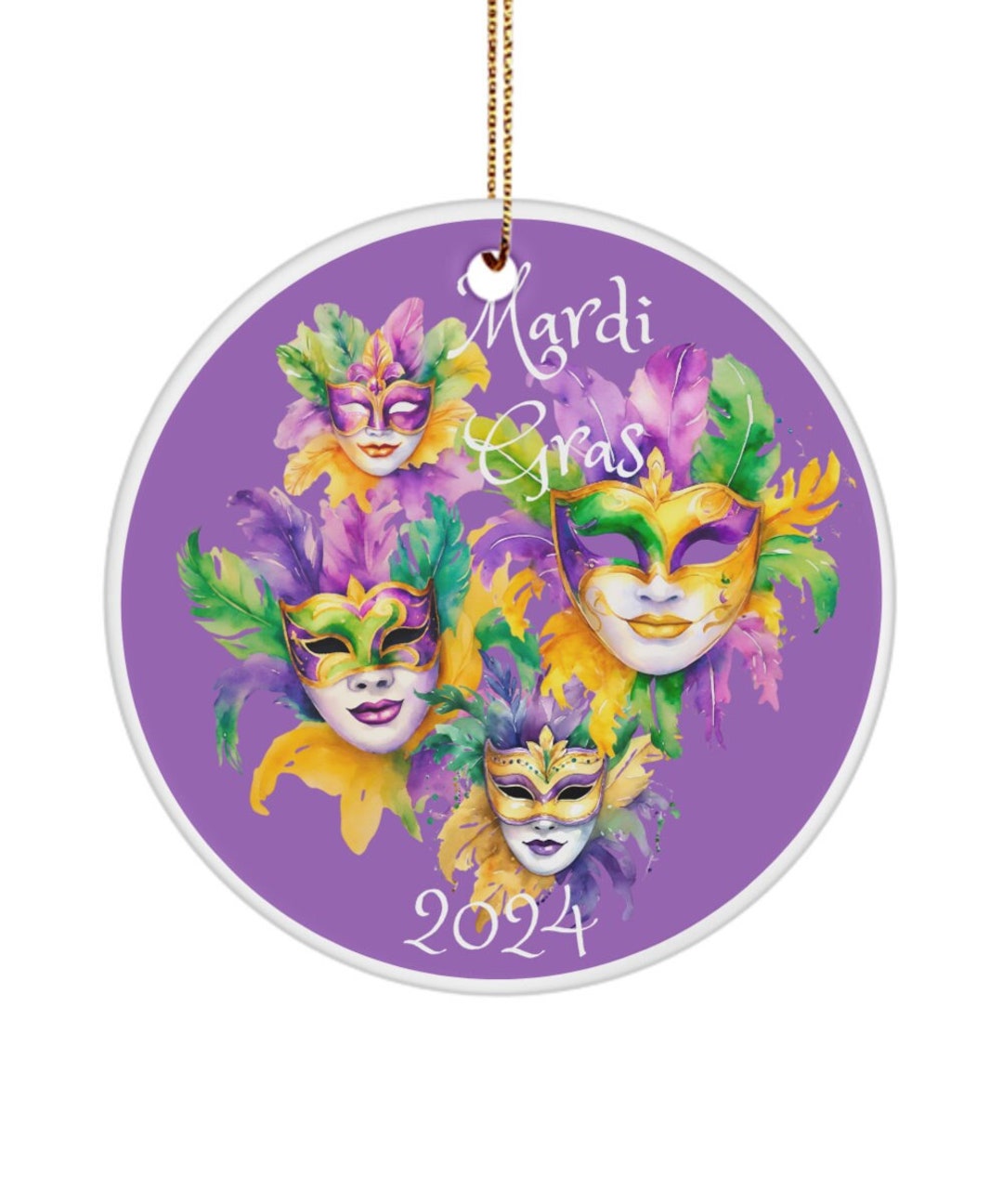 Butterfly With Ornaments And Fleur De Lis For Mardi Gras - Mardi Gras -  Sticker