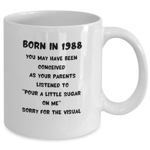 1988 Birthday Mug, 1988 Birthday Gift, 35yr Birthday Gift, 35th Birthday Mug image 3