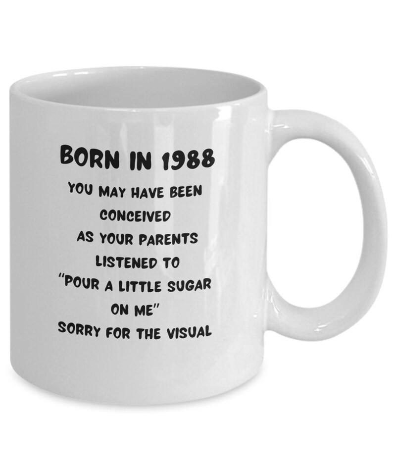 1988 Birthday Mug, 1988 Birthday Gift, 35yr Birthday Gift, 35th Birthday Mug image 3