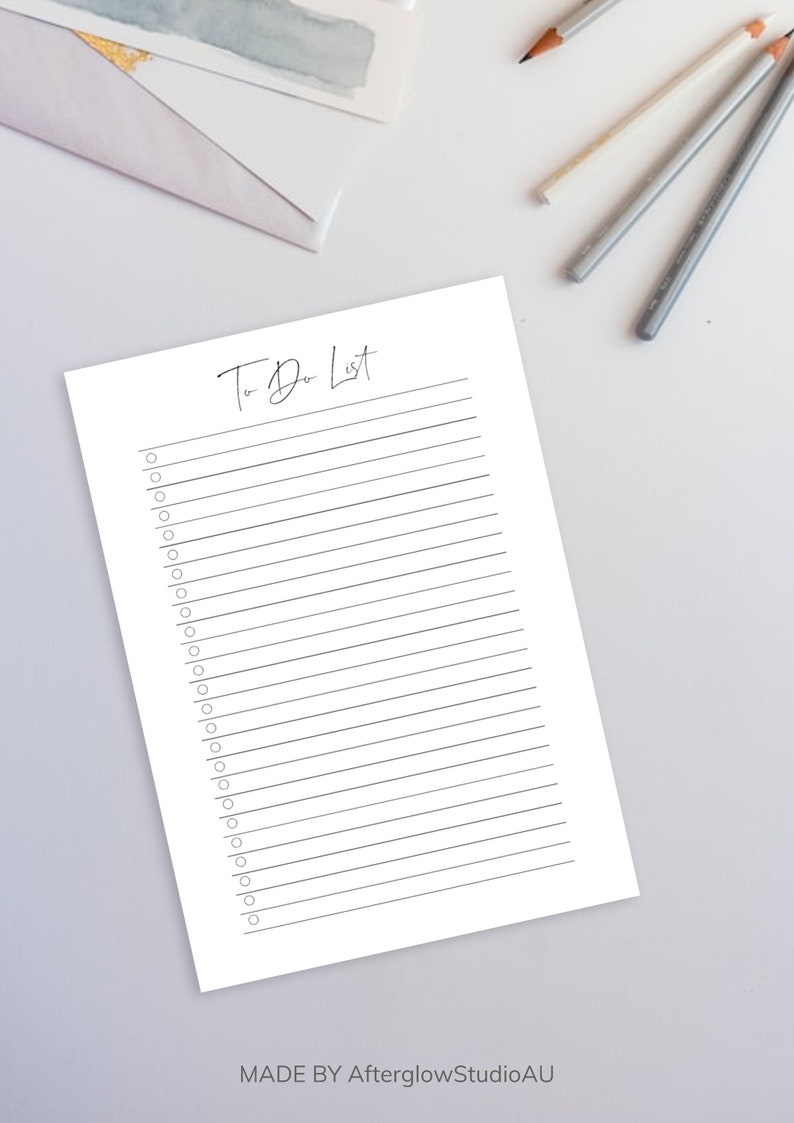 Minimalist to Do List Printable Simple Tasks List Template - Etsy
