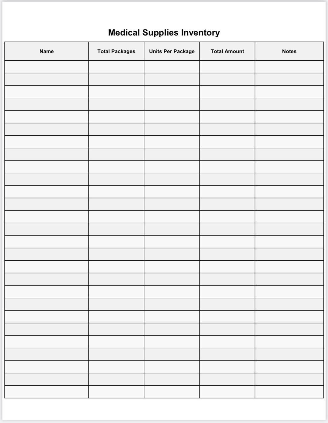 Medical Supplies Inventory PDF Etsy