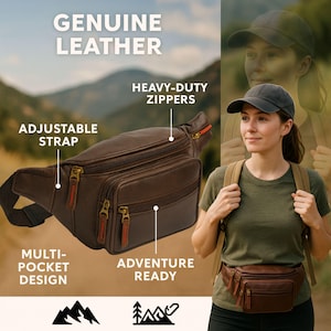 Women wearing leather waist pack at outdoor event or festival