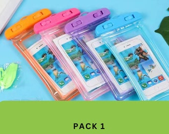 Waterdicht telefoonzakje, IPX8-gecertificeerd, zwembadtas met schaduwmonogram, vrijgezellenfeestaccessoire (4 stuks)