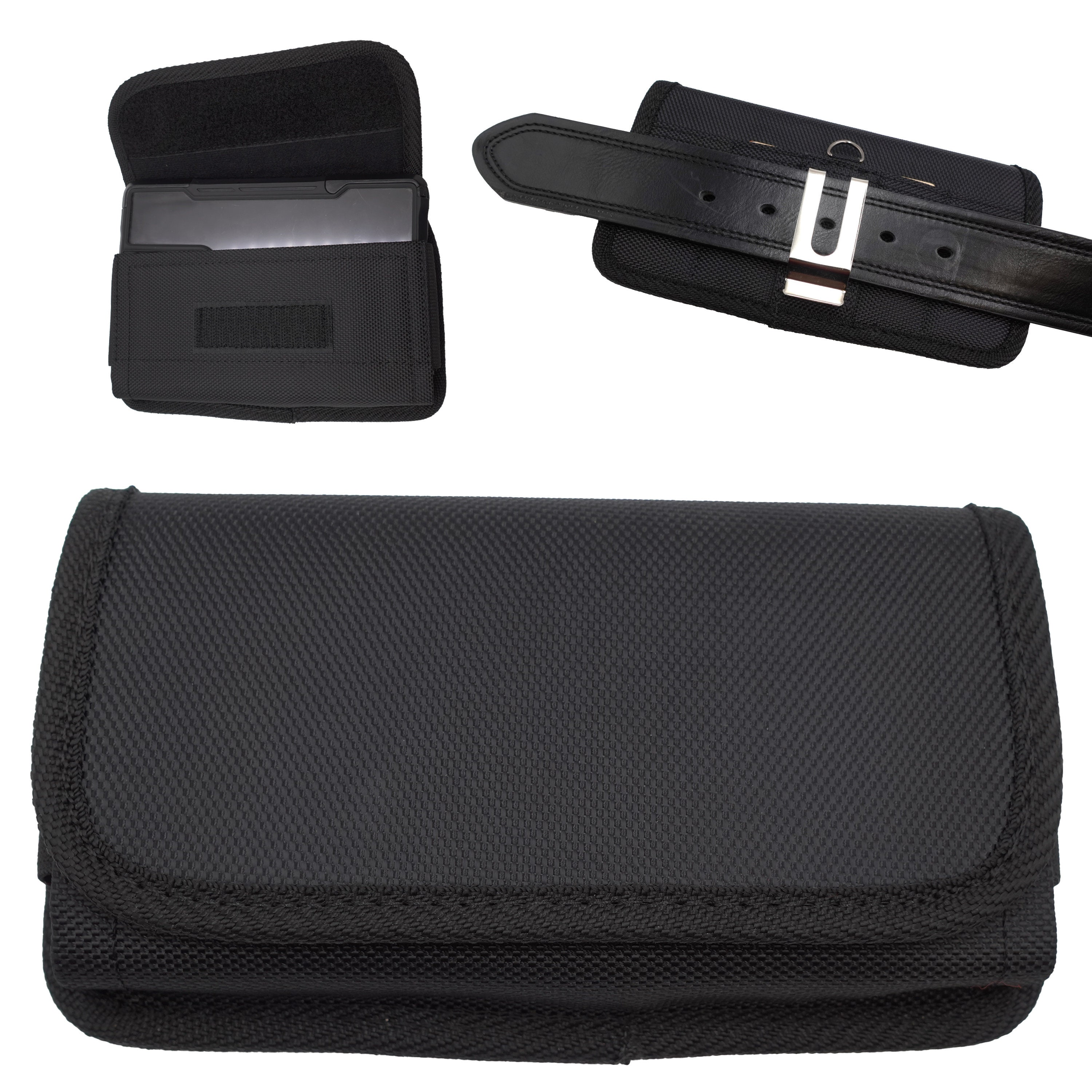 Phone Holster Pouch Wallet Case with Belt Loop Card Holder For iPhone , Samsung, Motorolla, Nokia, LG, One Plus