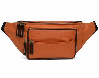 Genuine Leather Fanny Pack for Men Women, Minimalist Adjustable Belt Bag, Handmade Leather Hip Bag, Stylish Crossbody Waist Bag Gift