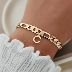 THICK 18k Gold Filled Chain Bracelet, Initial Bracelet, Gold Layering Bracelet, Chunky Chain Bracelet, Everyday Bracelet Gift