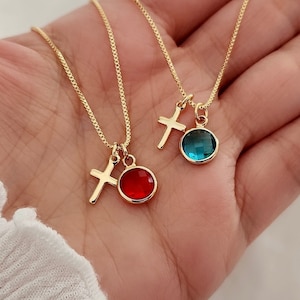 18k Gold Filled Cross Necklace, Tiny Cross, Gold cross, gold cross, Dainty cross, gift for her, necklaces for women, girl cross