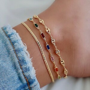 18k Gold Anklet, Anklet With Chain, Gold Anklet, Gold Anklet Bracelet, Gold Ankle Bracelet, Dainty Gold Anklet, Anklets For Women