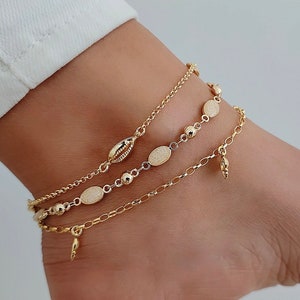 18k Gold Anklet, Anklet With Chain, Gold Anklet, Gold Anklet Bracelet, Gold Ankle Bracelet, Dainty Gold Anklet, Anklets For Women