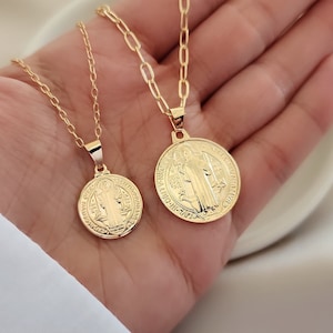 Collana di San Benedetto da donna, collana con croce, collana con croce in oro, regali per lei, regalo per le donne, collane per le donne, collana di San Benedetto
