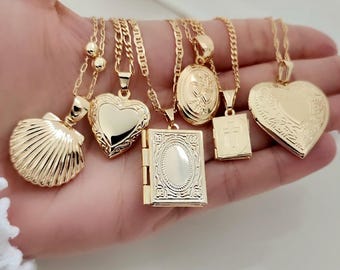 18Kゴールドフィルド ヴィンテージフォトロケットネックレス：パーソナライズされた記念品